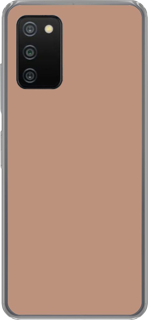 MuchoWow Handyhülle Schutzhülle Hülle für Telefoonhoesje Samsung Galaxy A03s Beige - Farbe - Rosa Silikon Softcase Handy Hülle - Schutz