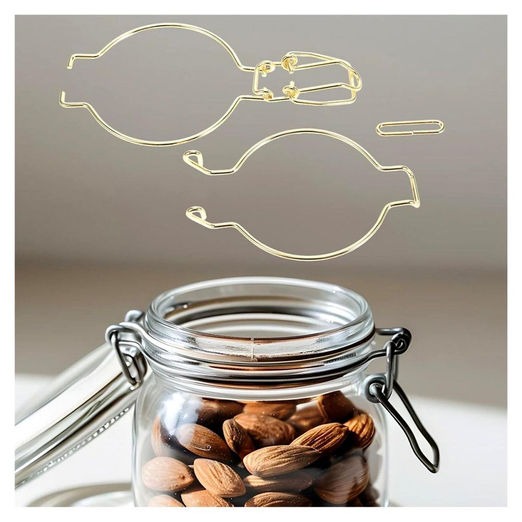 Verschlussclips und Drahtklemmen für Einmachgläser, 12 Stück aus Metall, Zubehör für luftdichte Aufbewahrung