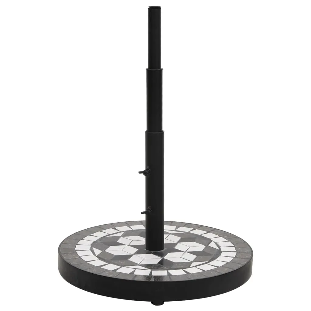 Pied de parasol pour terrasse vidaXL 12 kg - Fixation stable noir et blanc