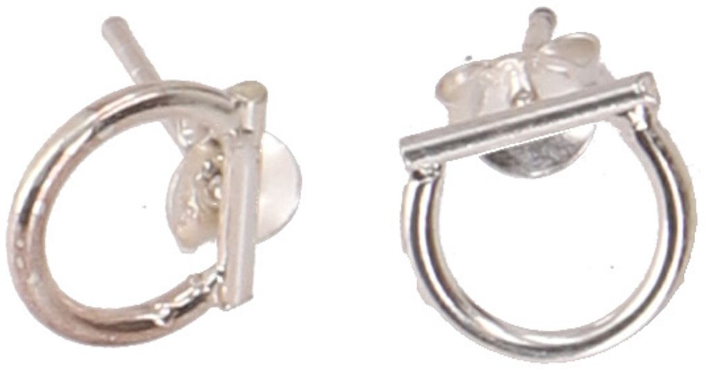 Silberne Ohrringe, Ethno Ohrstecker aus Silber - Omega, Rot, SterlingSilber, Silberohrringe