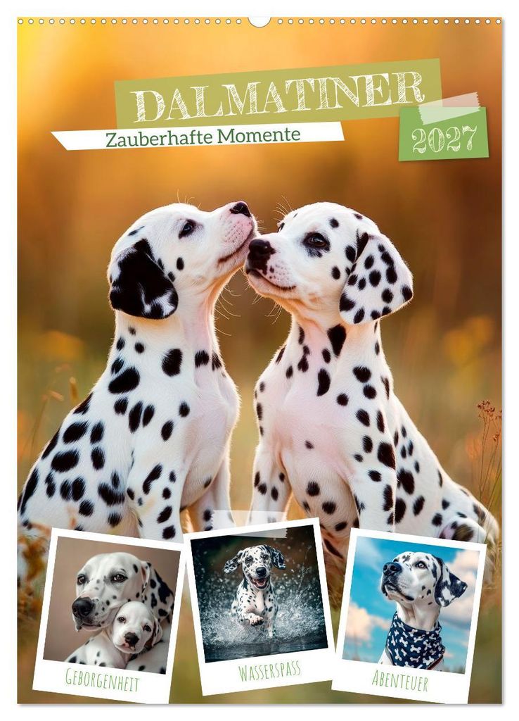 Dalmatiner - Zauberhafte Momente (Wandkalender 2027 DIN A2 hoch), CALVENDO Monatskalender