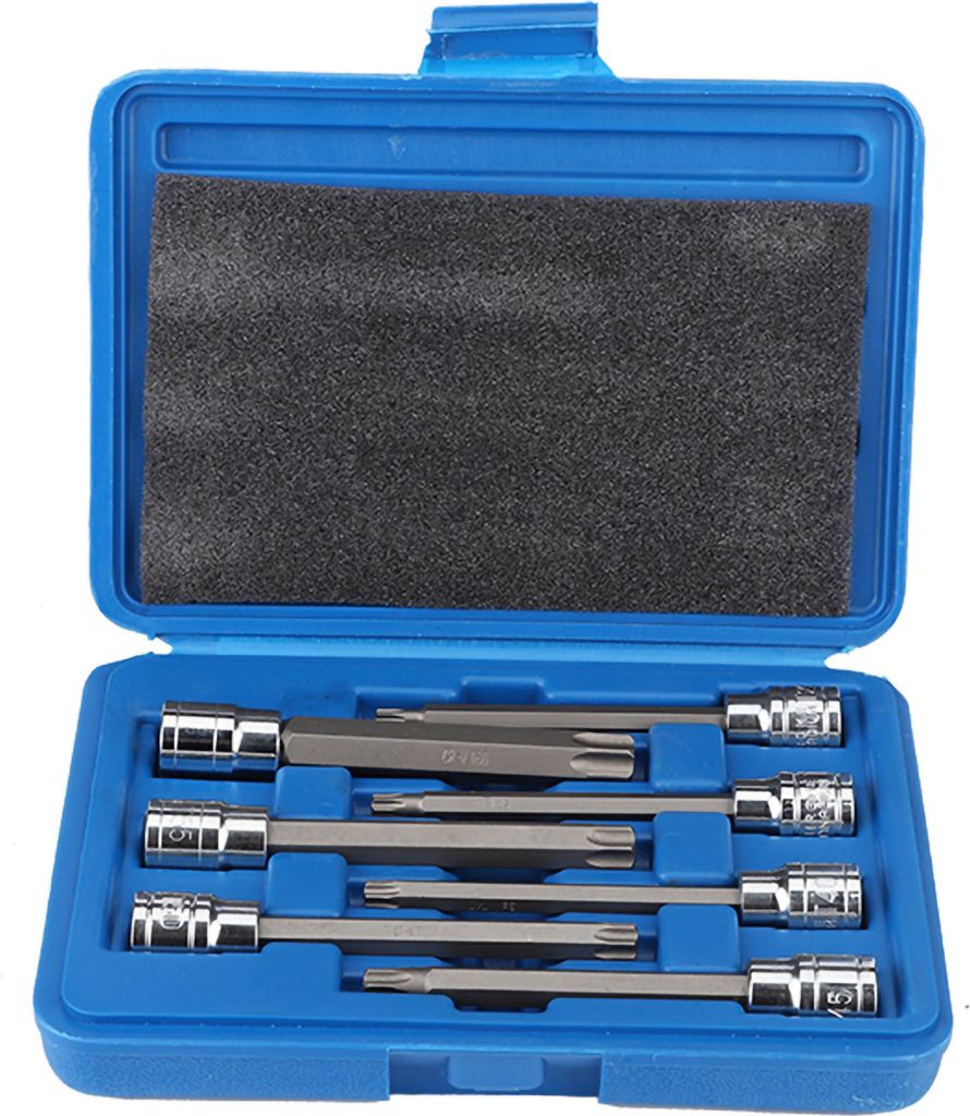 7 Stück 3/8 Zoll Drive Extra Long Torx Star Bit Steckschlüsselsatz
