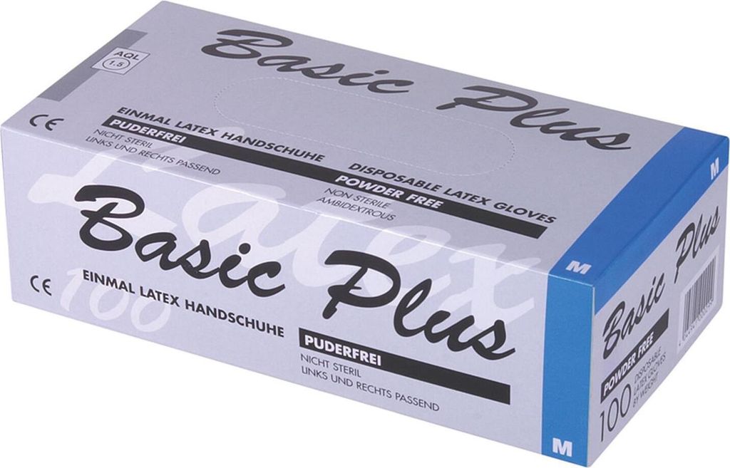AMPri Basic Plus Latexhandschuhe puderfrei weiß 100 Stück Gr.S