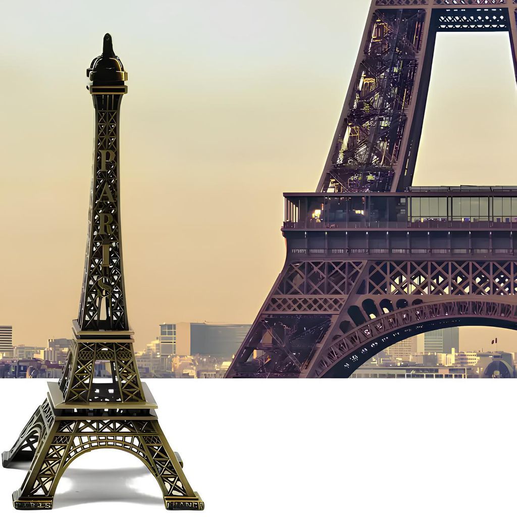 Statue Tour Eiffel 38 cm – décoration vintage en métal de Image du produit 
