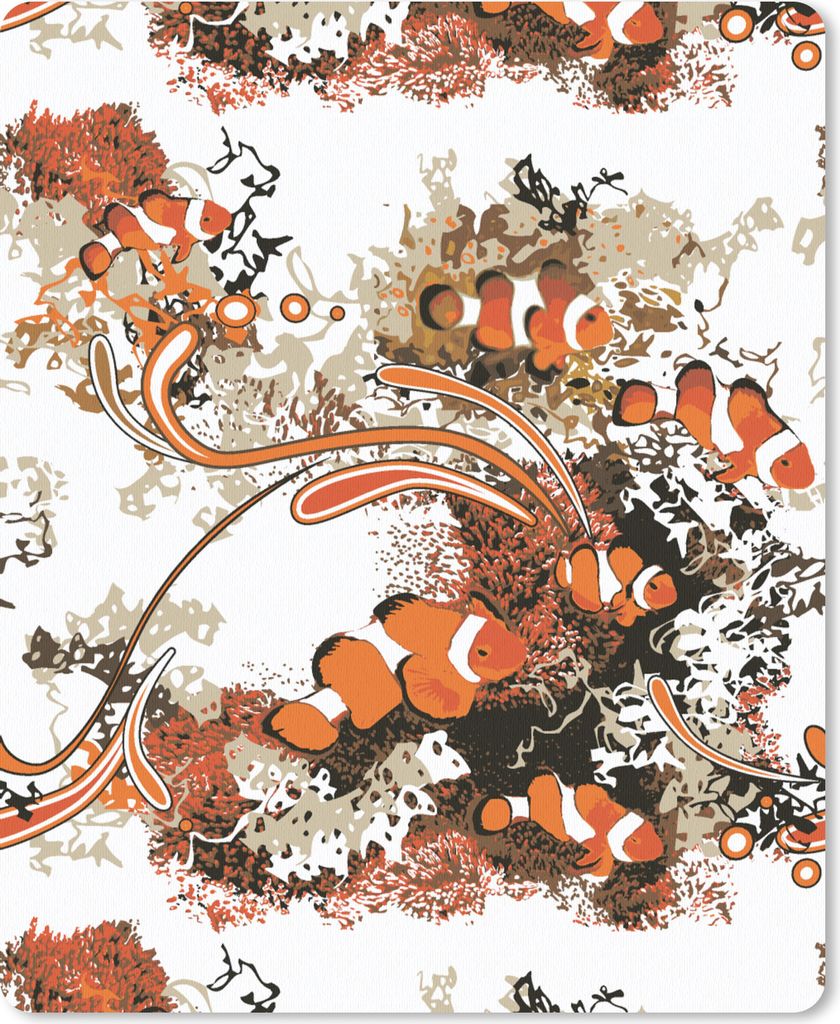 MuchoWow Mauspad Mousepad Öffentlich - Fisch - Koralle - Muster 19x23 cm - Mousepads - Maus Mat - Pad - Mausunterlage - Mauspads - Spielen