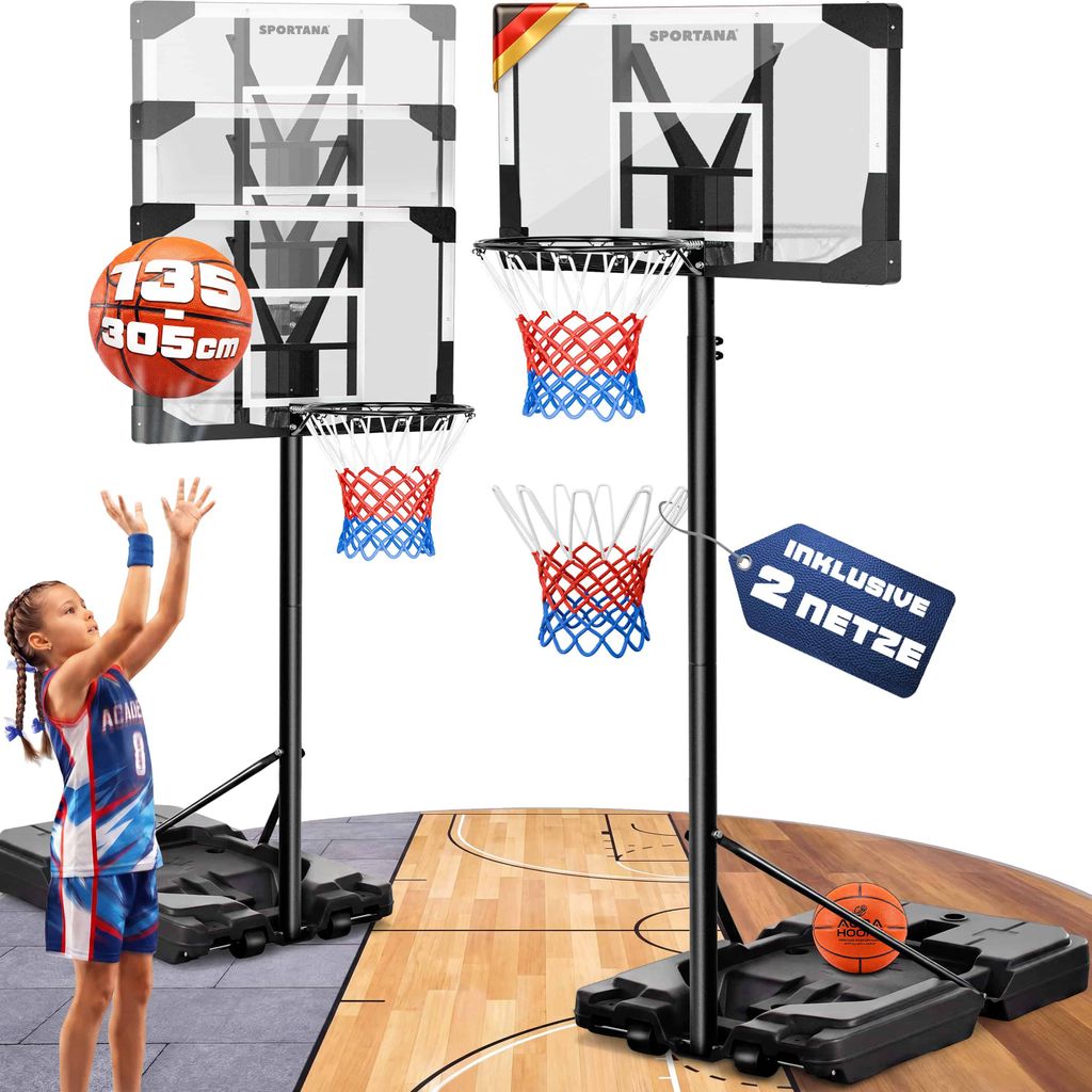 SPORTANA® Basketballkorb Outdoor höhenverstellbar 135 –305 Produktbild 