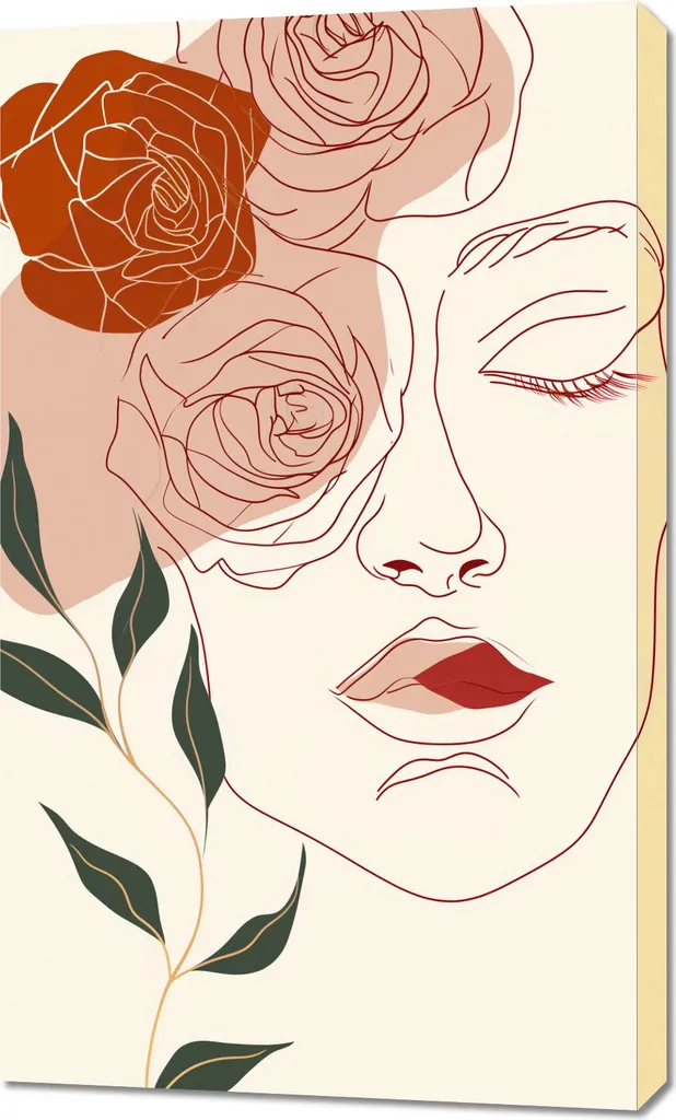 Décoration Murale Visage Beige 60x100 cm Poster Artistique Grand Format