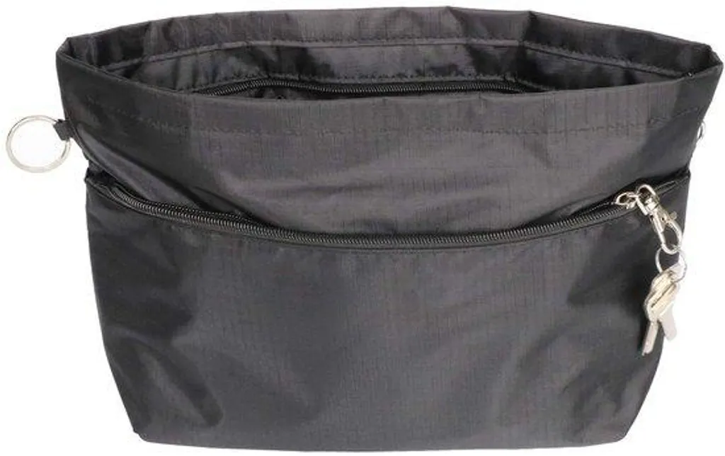 Organiseur de voyage extensible en nylon noir taille M avec zip robuste