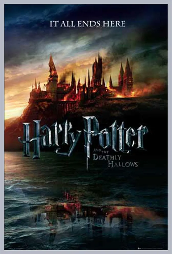 Affiche Harry Potter 7 Encadrée : Protection Acrylique et Cadre Argenté