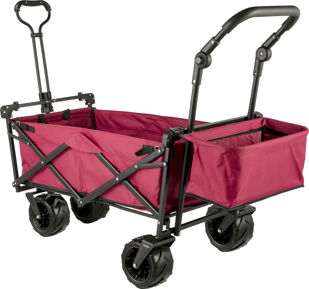 Chariot de Transport Pliable avec Toit - Roues XL - Tissu 600D - Noir
