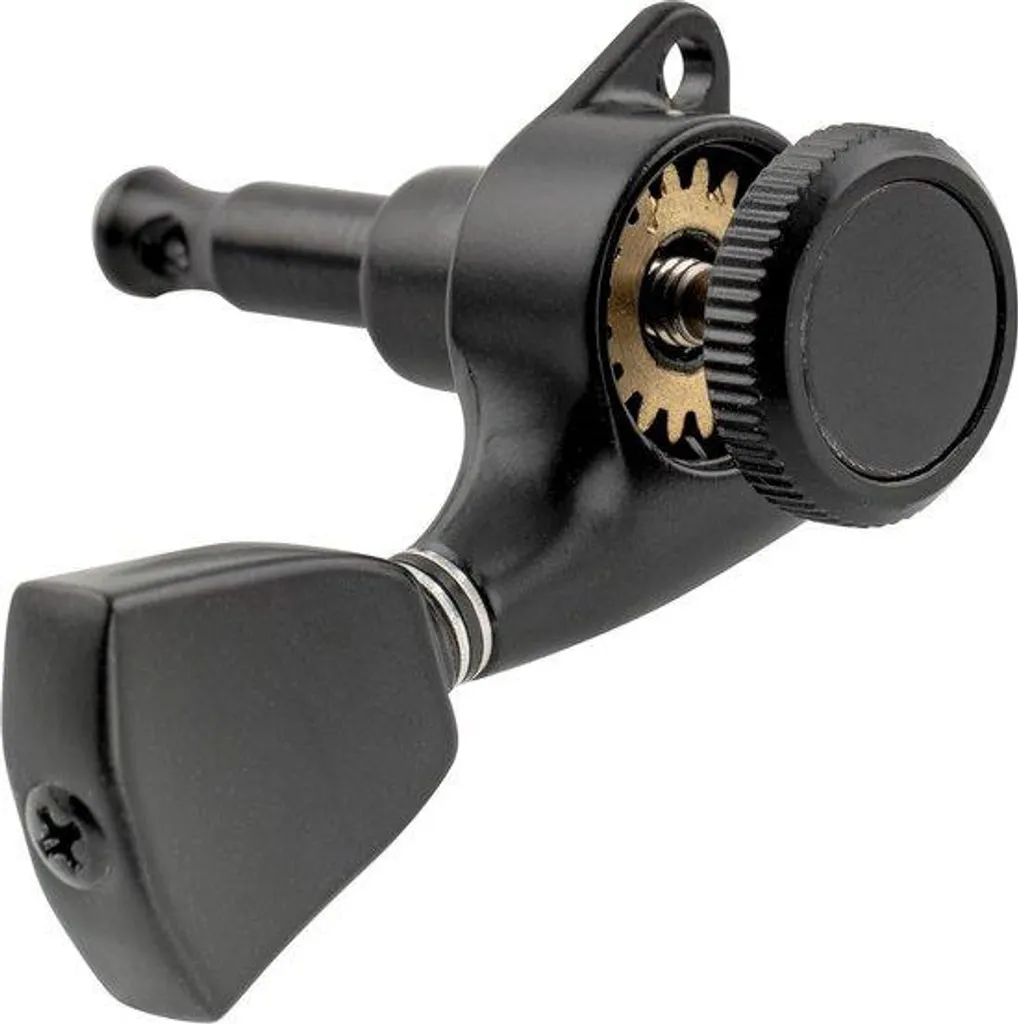 Lot de 6 mécaniques de guitare scellées 3x3 noires haute précision 18:1