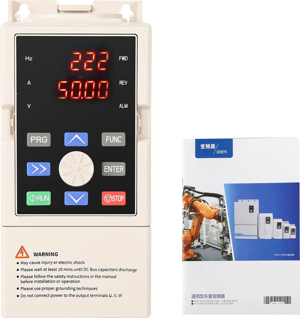 Convertisseur de fréquence 380V triphasé 2,2kW VFD IP20 pour moteur