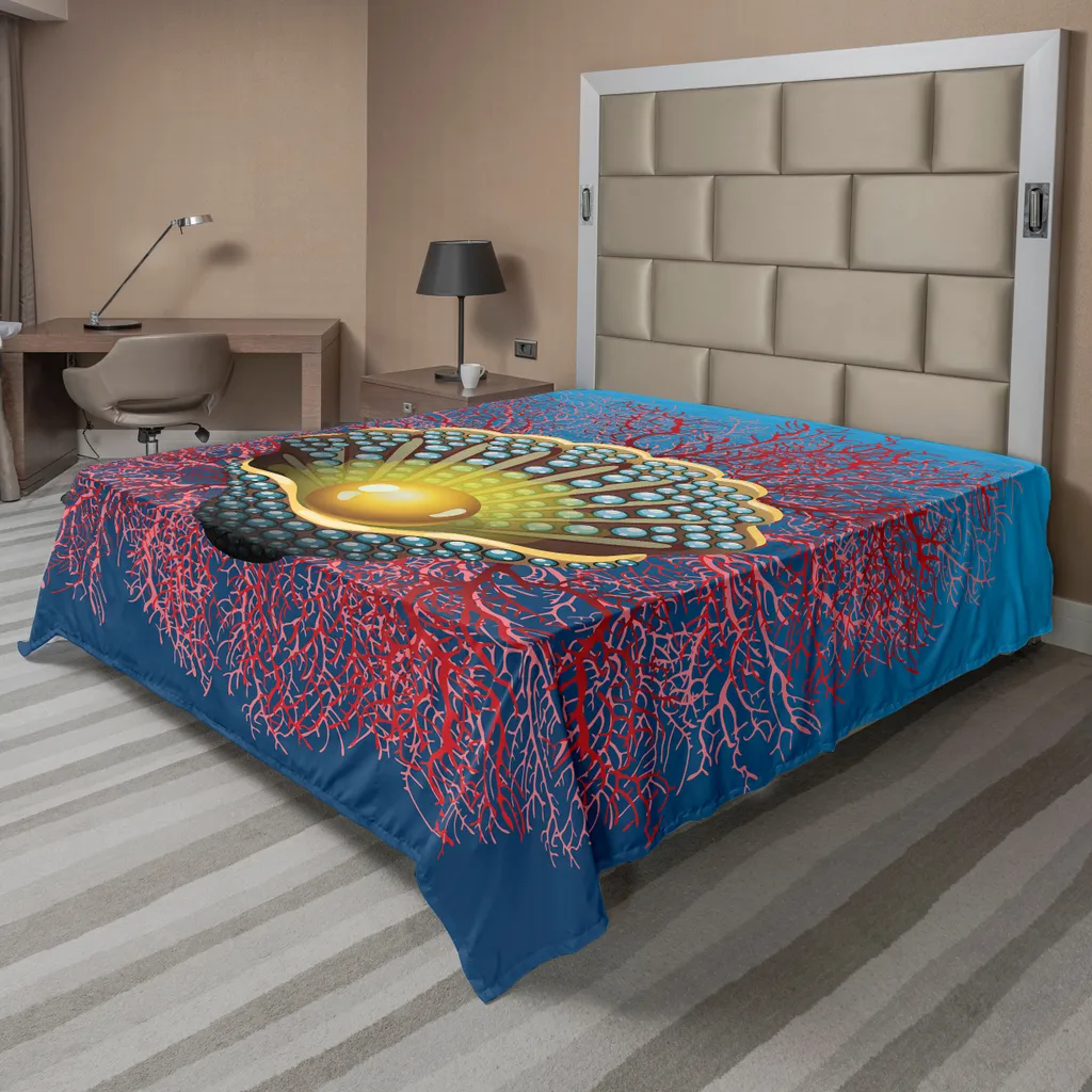ABAKUHAUS Lenzuolo Con Angoli Animale Marino, 90x190 Cm, Microfibra Morbida, Cadet Blu Mauve - Selvaggio Tropical Sea Lion