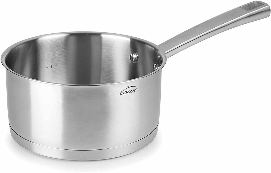 Lacor Foodie 45214 Kasserolle, Edelstahl, 14 cm Durchmesser, Induktionsherd-geeignet