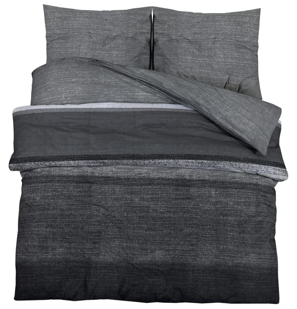 vidaXL Bettwäsche-Set Dunkelgrau 200x200 cm Baumwolle