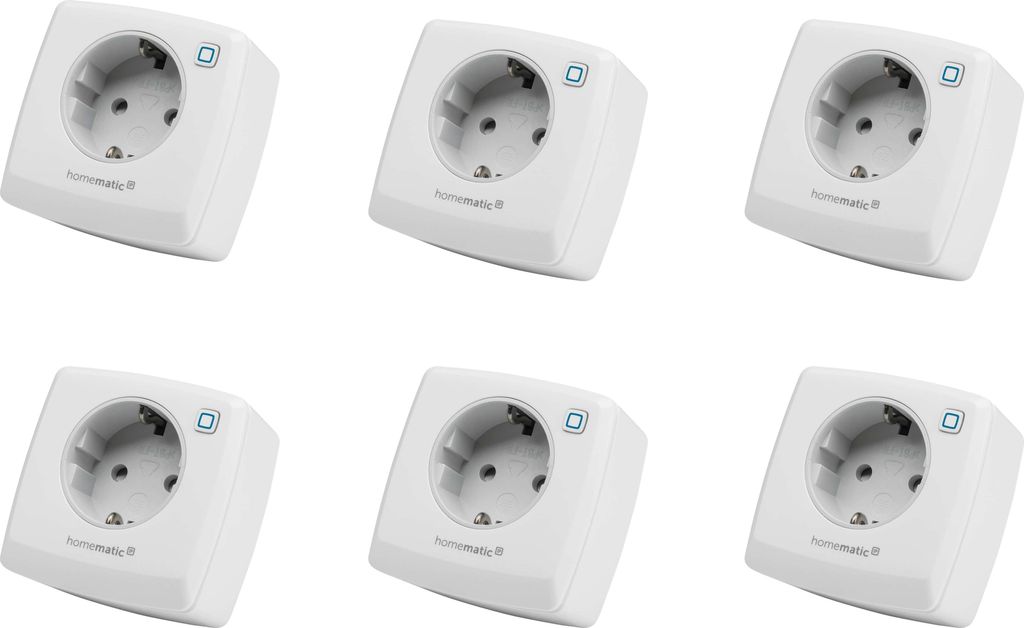 HOMEMATIC IP 157337A0, Schalt-Messsteckdose, 6 Stück Produktbild 
