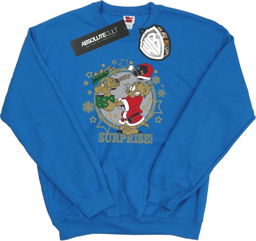 Tom And Jerry - "Christmas Surprise" Sweatshirt für Herren BI46974 (XL) (Königsblau)