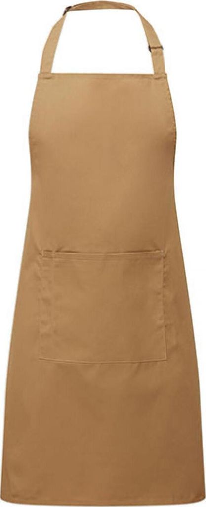 Premier Workwear PR154 | Colours Bib Apron With Pocket - 72 x 86 cm - Waschbar bis 60 - Farbe: Camel (ca. Pantone 132) - Größe: 72 x 86 cm