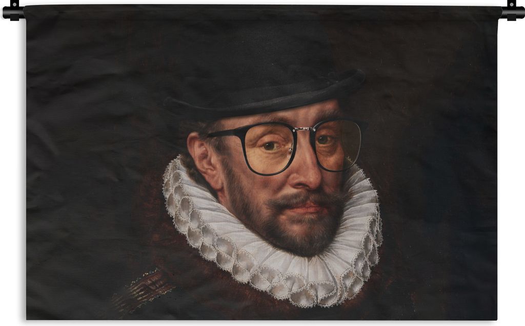 MuchoWow Wandteppich Wandbehang Wilhelm von Oranien - Adriaen Thomasz - Bril 90x60 cm Tapisserie Dekoration Wandtuch - Wandskulpturen - Bildteppich