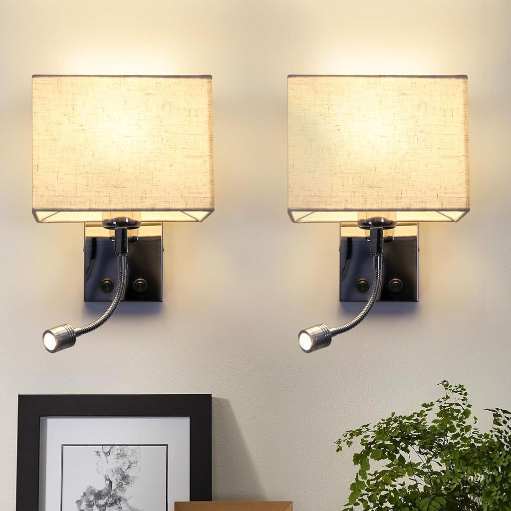 ZMH 2pcs LED lampada da parete camera da letto soggiorno Immagine del prodotto 
