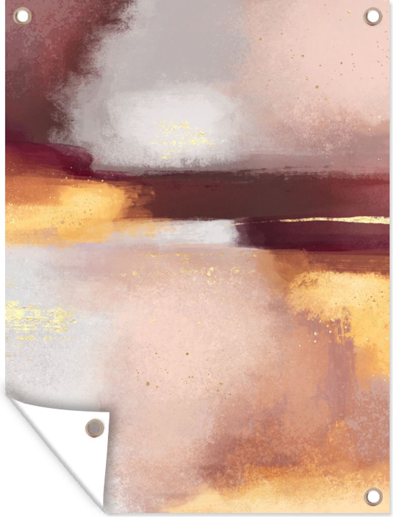 MuchoWow 90x120 cm Outdoor-Poster Gartendeko Sichtschutz Garten Poster für den Garten Malen - Abstrakt - Pastell
