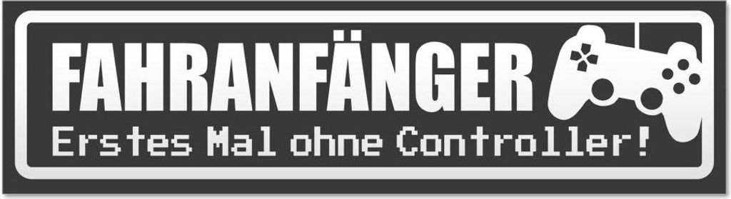 Kiwistar - Autoaufkleber - Dunkelgrau - 20 x 5,3 cm - Fahranfänger - ohne Controller invertiert - Hinweis Aufkleber Sticker für Auto, Kfz, Fahrra...