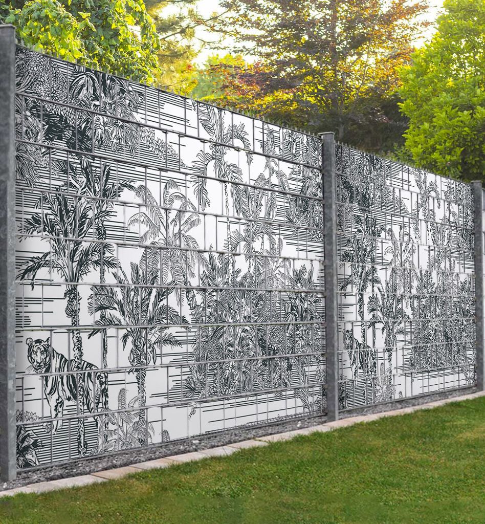Sichtschutzstreifen blühende Dschungelsträuche Sichtschutz Garten Zaun - 250x180cm