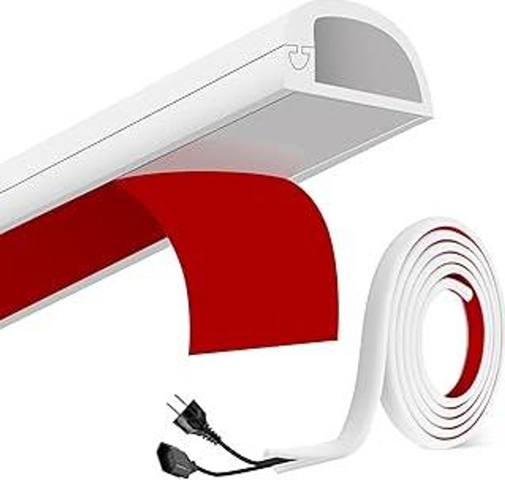 Kabelkanal, 1m Kabel Verstecken - Kabelkanal Selbstklebend zum Verstecken von Stromkabeln im Haushalt & Büro