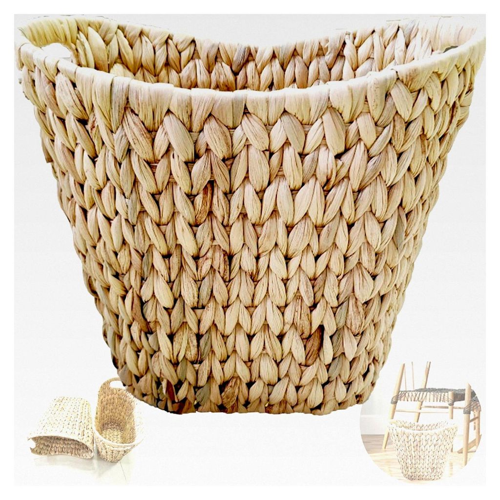 Papierkorb, ovaler Abfallbehälter für Büro und Zuhause, mit Griff, Größe 32,5 x 30,5 x 19 cm, geeignet für Kosmetik, Bücher, Zeitschriften u...