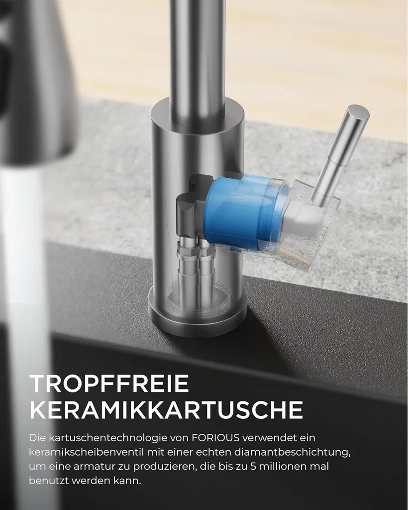 Rubinetto Lavello FORIOUS Inox: Miscelatore Alta Pressione Professionale - 4
