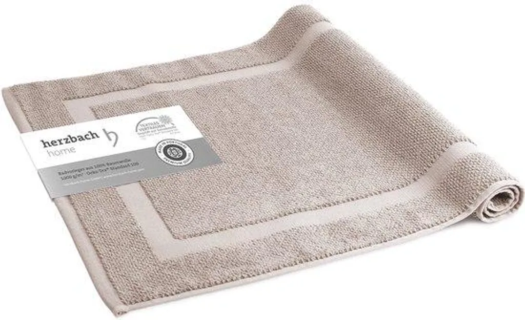 Tapis Bain Spa BeigeGris Sable 50x80cm - Herzbach Home Douceur Douche