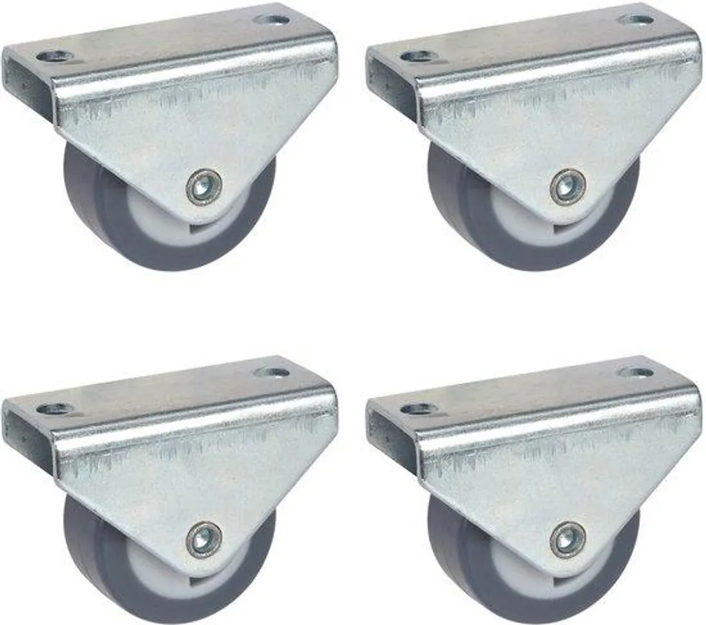 Roulettes fixes meubles 30 mm TPE haute résistance, 105 kg le lot