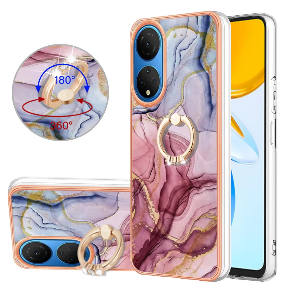 Cover Honor X7 Antiurto con Ring Holder Oro Rosa - Silicone TPU
