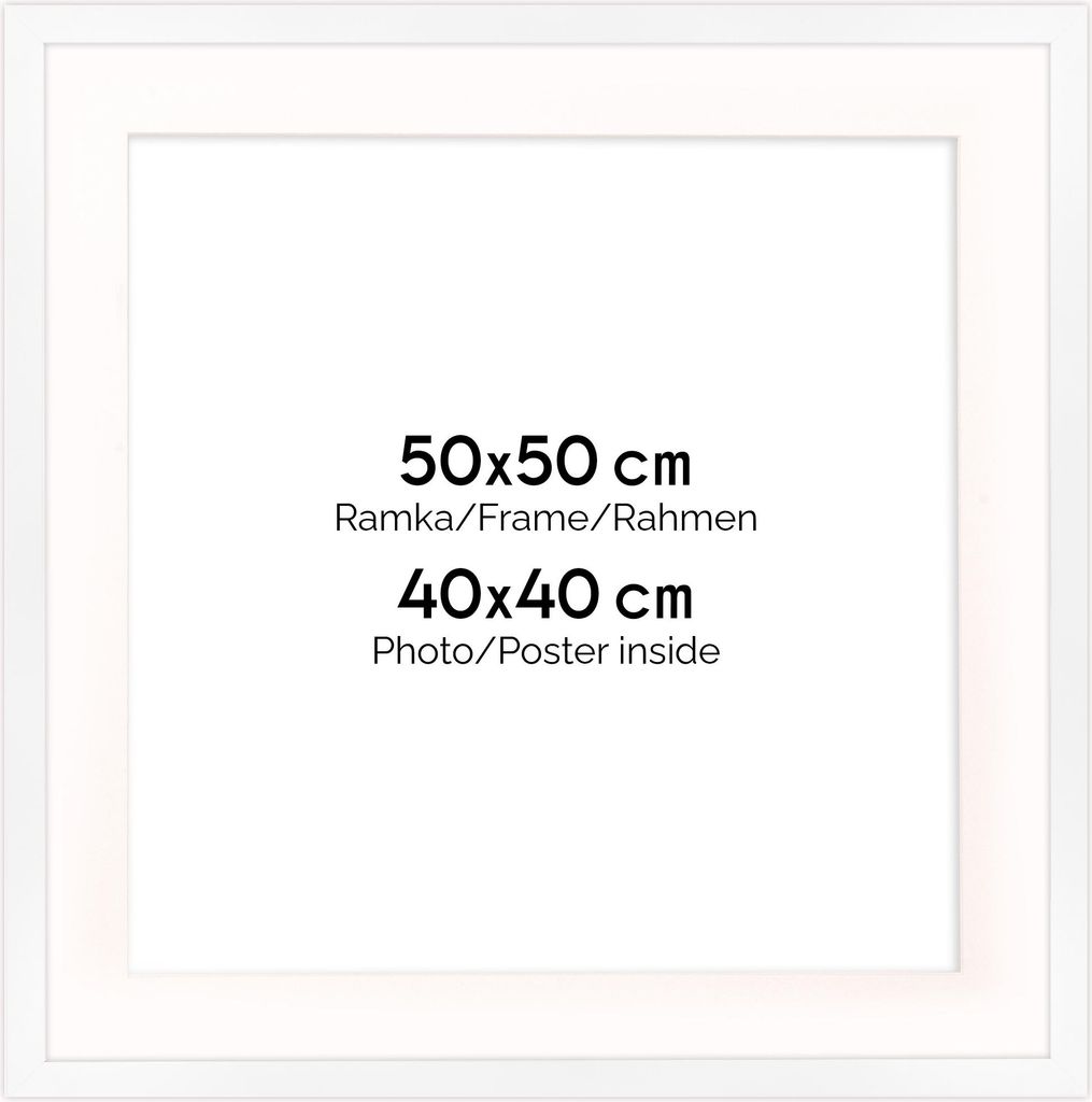 FRAMAI® Bilderrahmen 50 x 50 cm in Weiß – mit Passepartout Produktbild 