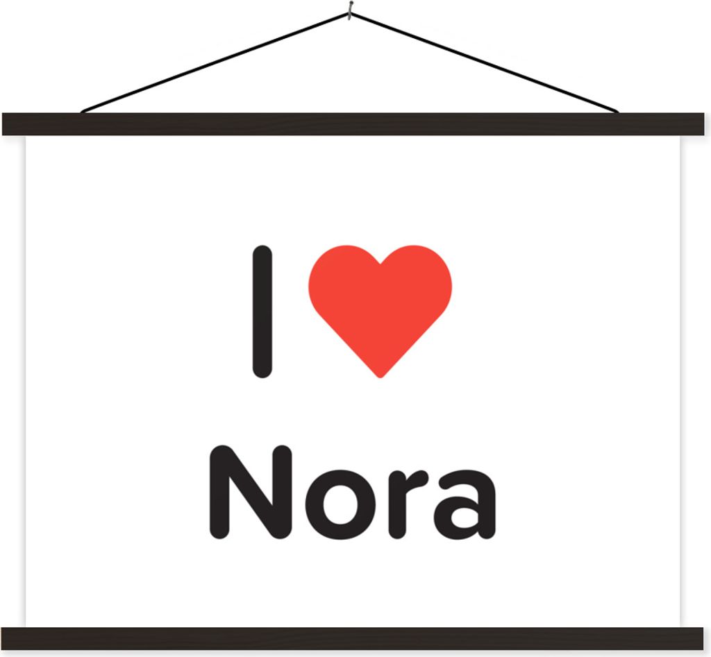 MuchoWow Textilposter Ich liebe - Nora - Mädchen 150x113 cm mit schwarzem Rahmen - Wohnzimmer