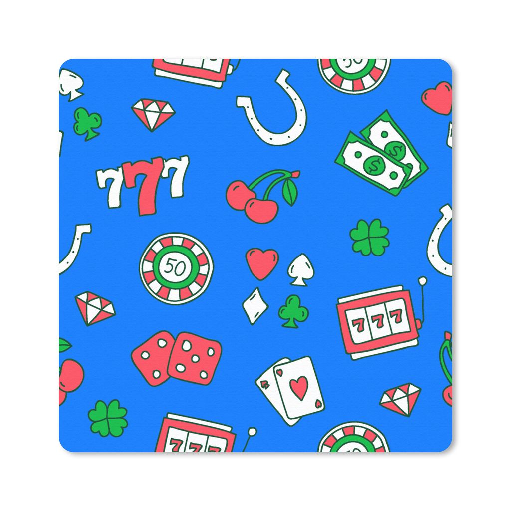 MuchoWow Mauspad Mousepad Kassetten - Casino - Spielautomat - Poker 30x30 cm - Mousepads - Maus Mat - Pad - Mausunterlage - Gaming