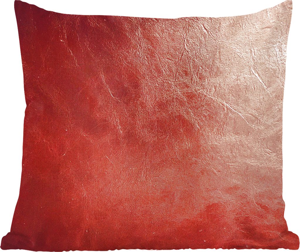 MuchoWow Zierkissen Sofakissen Wohnzimmer Dekokissen 40x40 cm Leder - Lederoptik - Braun - Hell - Foto Kissen - Schlafzimmer Dekoration