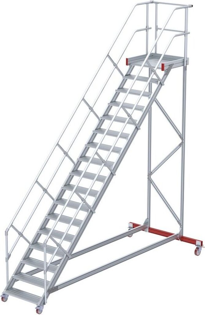 Euroline 513 Wartungsbühne 45° 1000mm Stufenbreite 17 Stufen Alu gerieft