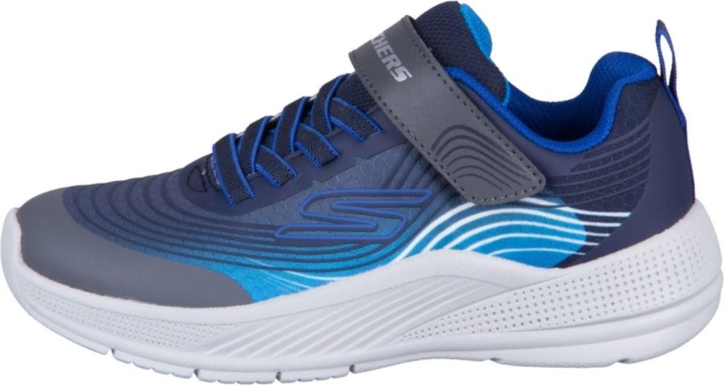 Skechers Kinder-Jungen-Sneaker-Slipper-Klettschuh MICROSPEC ADVANCE Blau-Grau, Farbe:blau, EU Größe:35