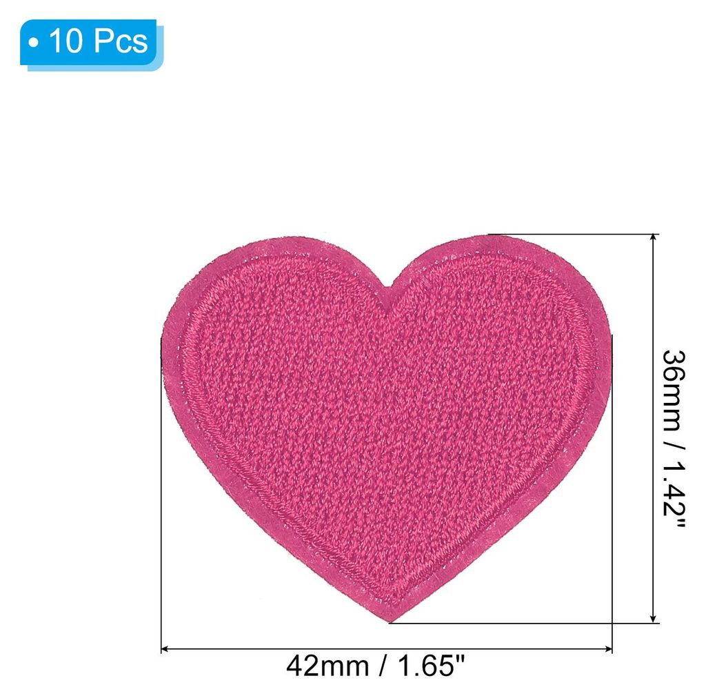 Stoffflicken zum Aufbš¹geln 3.6x4.2cm Bš¹gelflicken 10 Packung Aufn?her Herz Form Bestickte Liebe Applikationen fš¹r Kleidung Jacken Hut Ruck...