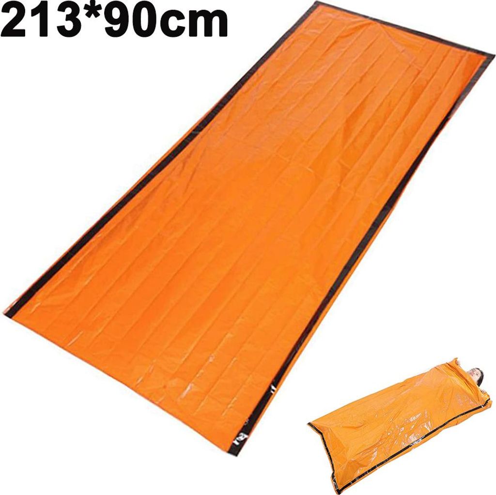 Notfall-Schlafsack, Thermo-Bivaksackdecke, wasserdicht, leicht, tragbarer Mylar-Nylonsack für Camping, Wandern und Outdoor-Abenteuer