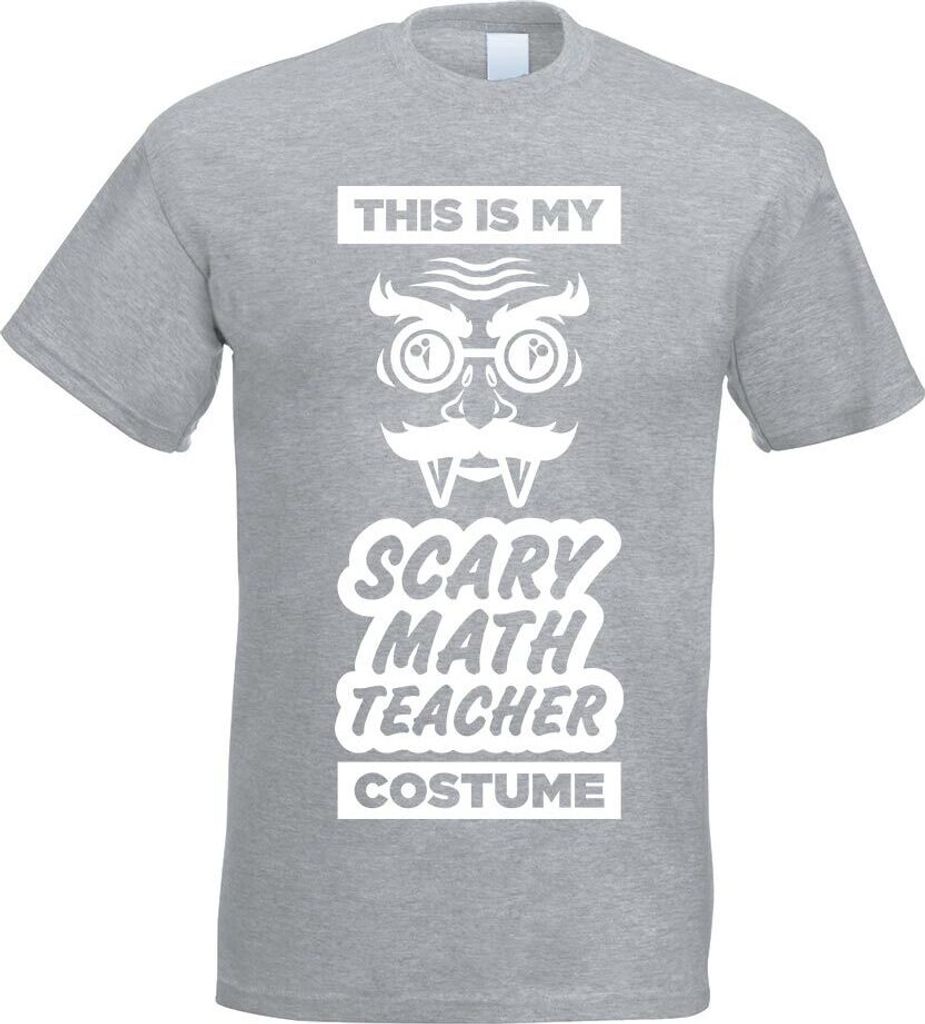 Kiwistar - T-Shirt - Graumeliert - Scary Math Teacher Costume Motiv Bedruckt Funshirt Design Print - mit Motiv Bedruckt - Funshirt Design - Sport -...