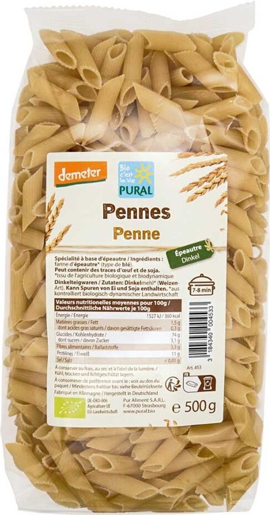 Penne di farro Demeter 500g Immagine del prodotto 