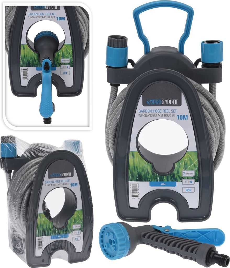 HTI-Line Gartenschlauch-Set Gartenschlauchset mit Halter Produktbild 