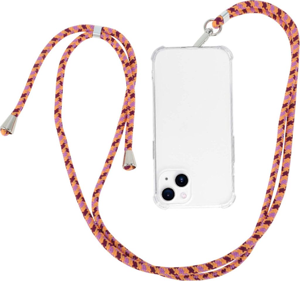 Phone Lanyard, Passend Für Alle Handys Mit 1 Universal Patch, Handyband, Handykette Für Standard Handyhüllen, Orange Lila