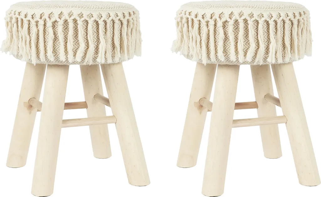 Tabouret Pampa 4 Pieds Stable et Robuste - Lot de 2 Sièges Anti-Rayures