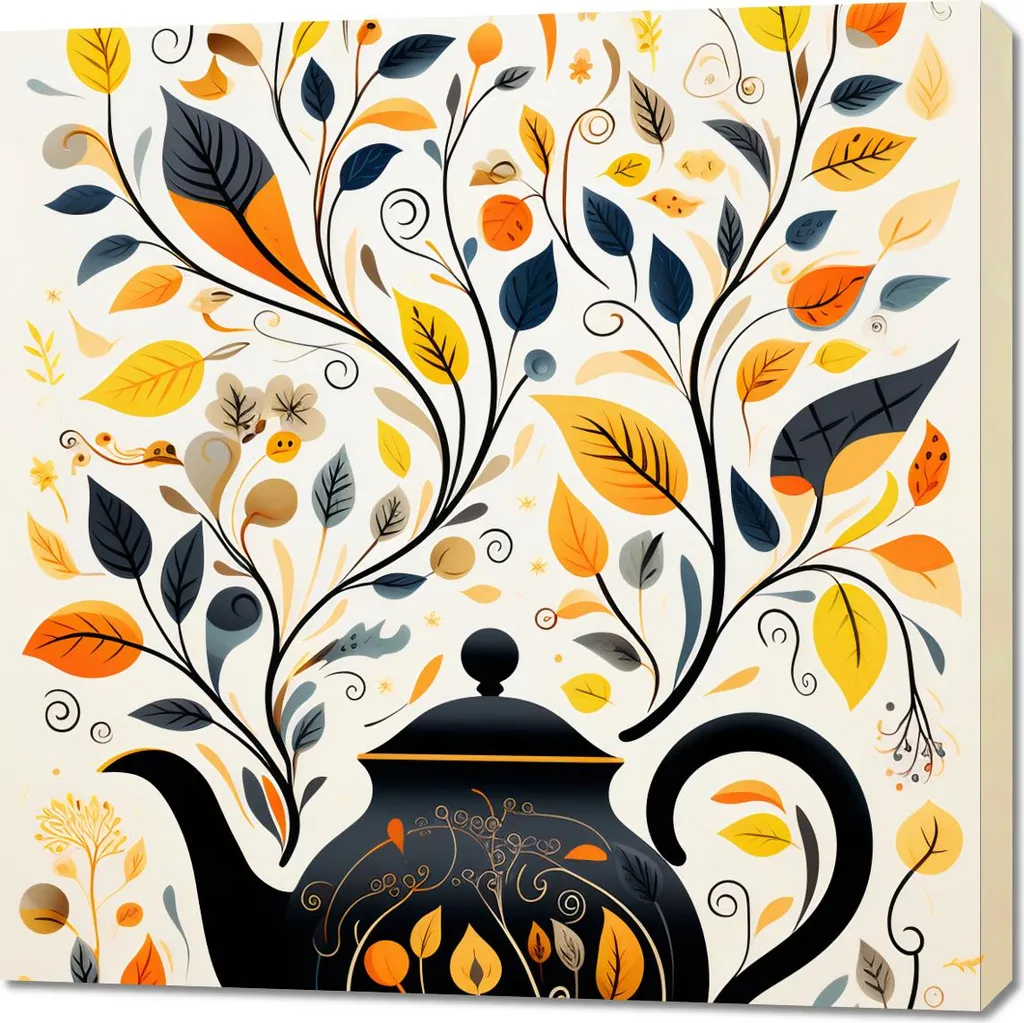 Décoration Murale Toile Mélodie Automnale 90x90 cm - Grand Tableau Carré