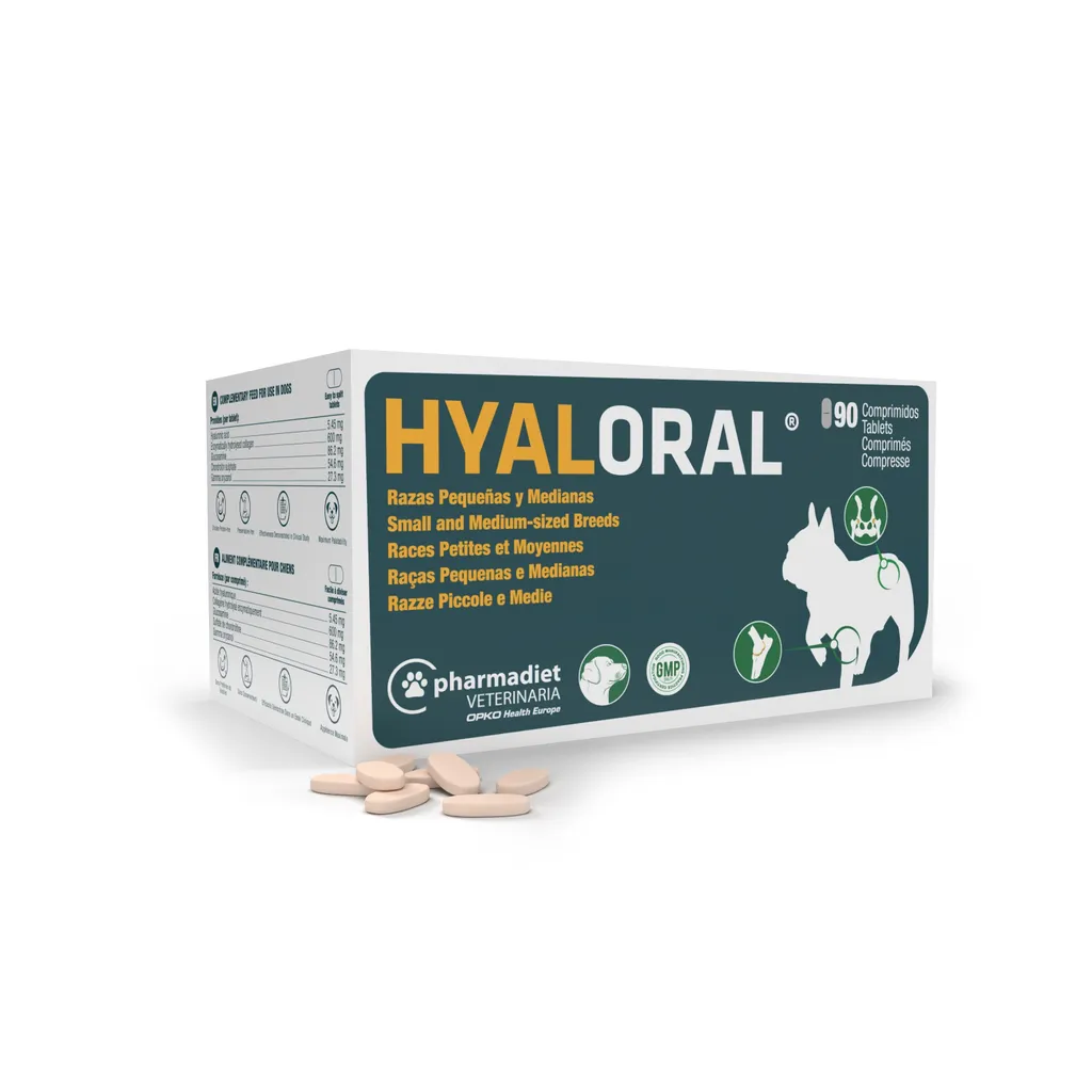 Complément Articulaire Hyaloral 90 tbl pour Chiot et Chien de Petite Taille