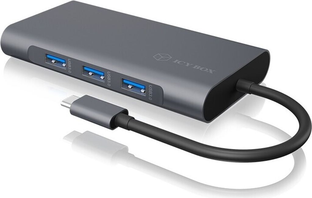 ICY BOX IB-DK4040-CPD, 10 in 1 USB Type-C Notebook DockingStation, 1x HDMI 4K60Hz, 1x VGA, 3x USB-A, 1x USB-C(PD Only), 1x Audiocombo