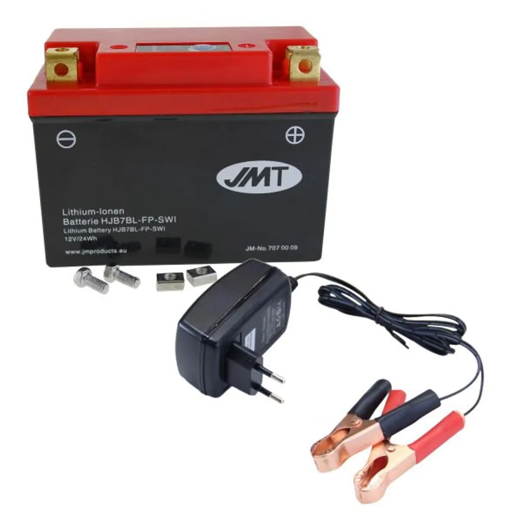 Batterie lithium-ion JMT HJB7BL-FP 12V 2Ah pôle positif à droite DIN 50712
